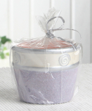 Keramiktöpfchen "Weihnachtszeit", ca. 5,5x7 cm Ø, flieder-silber