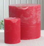 1-B-Ware!!! Rustik-Stumpenkerze 30 x 10 cm Ø rubinrot-bordeaux