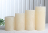 1-B-Ware: Rustik-Stumpenkerzen-Adventsset, mittel, 6 cm Ø, creme