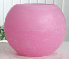 XL-Wachswindlicht, rund, ca. 30 cm Ø, rosa