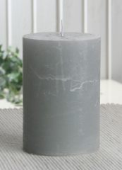 Rustik-Stumpenkerze, 10 x 7 cm Ø, grau