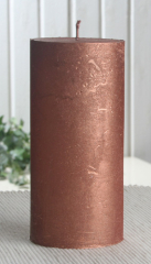 Rustik-Stumpenkerze, 15 x 7 cm Ø, kupfer-metallic
