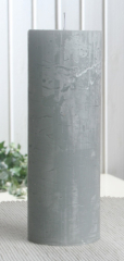 Rustik-Stumpenkerze, 20 x 7 cm Ø, grau