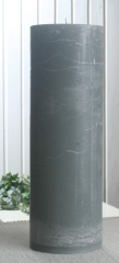 Rustik-Stumpenkerze, 30 x 10 cm Ø, grau