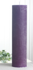 Posten 530: 1-B-Ware, Rustik-Stumpenkerze 40 x 10 cm Ø, lila-violett (Blass)