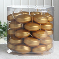 1-B-Ware: 34er Dose Schwimmkerzen m. langer Brennd., Gold-Metallic