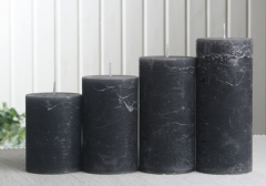 1-B-Ware: Rustik-Stumpen-Adventsset, mittel 6 cm Ø anthrazit-schwarz