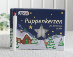 40er-Pack Puppenlichter / Geburtstagskerzen, 7x0,7 cm dünn, Weiß