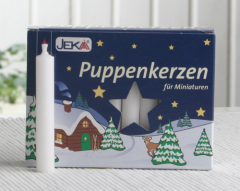 20er-Pack Puppenlichter / Geburtstagskerzen, 7x1 cm dick, Weiß