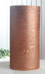 Rustik-Dreidochtkerze, 30 x 15 cm Ø, kupfer-metallic