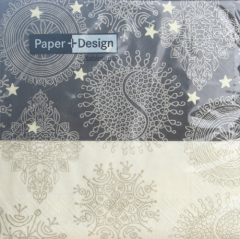 Serviette Filigree Ornaments, schwarz-creme, Paper+Design