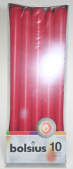 Bolsius-Spitzkerzen 24,5 x 2,4 cm Ø (10er Pack), Rot