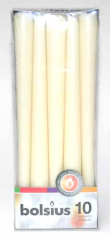 Bolsius-Spitzkerzen 24,5 x 2,4 cm Ø (10er Pack), Elfenbein