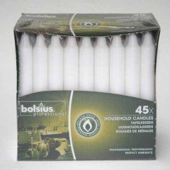 Bolsius Haushaltskerzen (45er Pack), Weiß