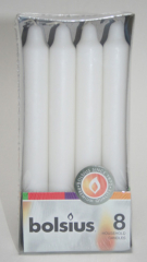 8er-Pack Bolsius-Haushaltskerzen / Kronenkerzen, Weiß