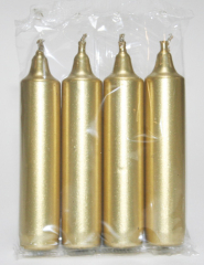 EWA-Adventskerze (4er Pack), 10,5 x 2,3 cm Ø, (mittel), Gold