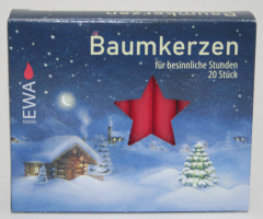 EWA-Baumkerzen, (20er Pack), 10,5 x 1,3 cm Ø, Rot