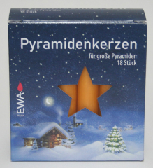 EWA-Pyramidenkerzen (18er Pack), 10,5 x 1,7 cm Ø (dick), Natur