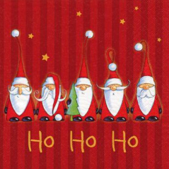 Serviette Santa singing Ho Ho Ho, ti-flair