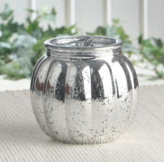 Glas-Windlicht Vintage-Look "Silvery Collection", ca. 7,5 Ø x 7,5 cm