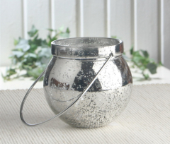 Windlicht-Laterne KLEIN "Silvery Collection", ca. 8,5 x 9 cm