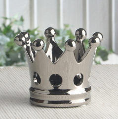 Teelichthalter Krone "Silvery Collection", silber, ca. 9,5 Ø x 7 cm