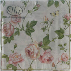 Serviette Rambling rose white, IHR - Ideal Home Range