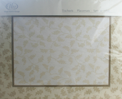 12er-Pack Papier-Tischset Foliole Cream,  33 x 42 cm, IHR-Design