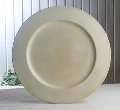 Dekoteller "Creme", klein, aus Metall, Ø ca. 30 cm