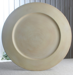 Dekoteller "Creme", groß, aus Metall, Ø ca. 35 cm