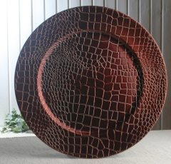 Dekoteller "Schlangenoptik Kupfer", Ø ca. 33 cm