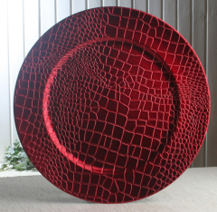 Dekoteller "Schlangenoptik Rot", Ø ca. 33 cm