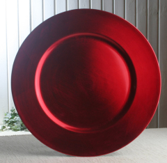 Dekoteller Rot mit Glasureffekt, Ø ca. 33 cm