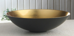 Dekoschale "Dunkelgold/Schwarz" mit Glasureffekt, Ø ca. 28 cm