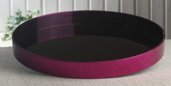 Dekotablett "Purple/Lila" mit Glasureffekt, Ø ca. 22 cm