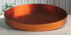 Dekotablett Orange mit Glasureffekt, Ø ca. 22 cm