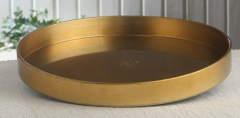 Dekotablett "Dunkelgold" mit Glasureffekt, Ø ca. 27 cm