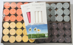 Posten 544: Bio-Stearinkerzen-Mix (Teelichter und Stabkerzen)