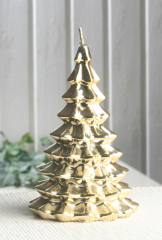 Motivkerze Tannenbaum, Metallic-Effekt, groß, gold