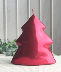Motivkerze "Metallic-Tannenbaum", bordeaux