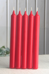 100 Stabkerzen / Haushaltskerzen, ca. 21 x 2,1 cm Ø, Rot-Rubinrot