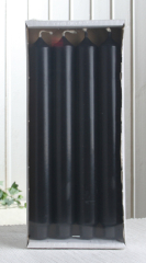 1-B-Ware: 4x Stabkerze mit Zapfenfuß / Punchkerze, 25x3 cm, schwarz