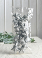Glitzer-Styropor-Sterne "Silber", ca. 3 cm Ø, 20er-Beutel