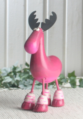 Elch "Rudi" mit Metallohren, mittel, Pink