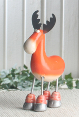 Elch "Rudi" mit Metallohren, mittel, Orange