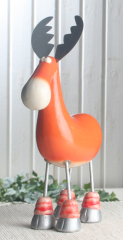 Elch "Rudi" mit Metallohren, groß, Orange