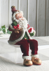 Weihnachtsmann Santa mit Ball und Glocke, Kantenhocker