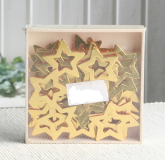 Holzsterne "Silhouette", gold/abgerundet
