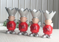 4er-Kerzenhalter "Advents-JUNGE" rot, KLEIN