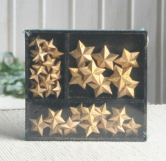 Streudeko 3D-Sterne, Gold/Glitzer, 80g-Holzschachtel